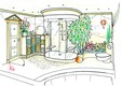 Traum Bad Interior Design Planung  -  Rückseite des vorseitigen Badezimmer Konzept-Entwurfes
Traum Wellness und  Badezimmer Interior Design Planung - eine große Aroma Dampfdusche mit Nutzbereichen und einem wundervollen, kleinen Naturgarten.