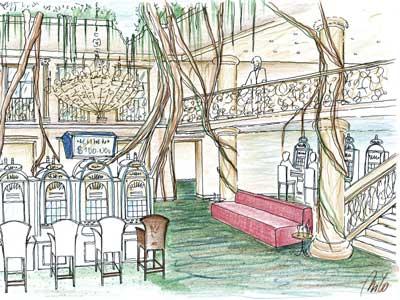 Casino Design Konzept "Lost world" - Themencasino Ausstattung
Casino Design f&uuml;r eine Themenausstattung - opulente, dekorative Konzeptplanung
