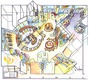 Shopingcenter: Draft for a children entertainment area
By bird's eye view on to the individual action areas for the young people are clearly visible. The play attractions are connected into groups. The entertainment area is splitted into the manual play ground area and the animated computer games area.