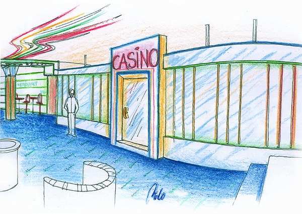 Casino und Automaten Spielhallen Interior Design - Planung eines neuen Lokales
Slot Spiel Automaten Casino Design und Planung - hier eine Entwurfsvariante  von Milo - für den Slot Casino Spielautomaten Bereich mit einem eigenen effektvollen LED beleuchteten Eingang.