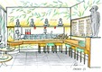 Sushi Restaurant Lounge Bar Design Konzept im asiatischen Stil