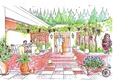 Winery garden terrace with entrance to the wine cellar - design planning by Milo