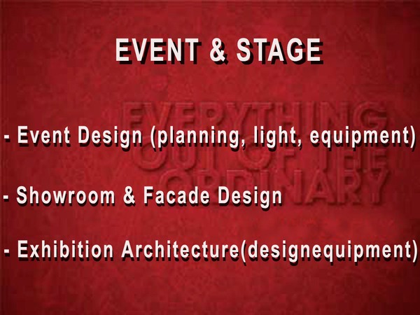 Event design and exhibition architecture made by Milo
Event design and booth exhibition architecture made by Milo for many booth around the world. Fair light designs and light and visual projections are often used as a way to enjoy the fair events.