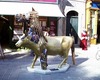 Art object plstics - In the midle of the city Salzburg is the position of "the beautiful Helena"
Milo´s  Art object ''COW - beautiful Hellena'' 200 art cows were exhibited in Salzburg - object sculptures - the cow that seems to be more - or not .... or all things have two faces ...