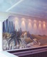 Mural painting and fashion-lined landscape as 3D experience in a private indoor swimming pool