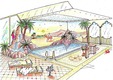 Villa indoor wellness swimming pool design - in arabian style in a privat house