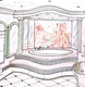 Spa wellness bath interior design and planning for a classic bath room
Spa wellness area and bath interior design with elegant murals - trompe l´oeil style - many light effects, marble floor and accessoires