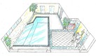 Design piscina interioara pt înot si concept pentru o casa particulara