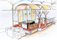 Progetto versione per la zona ristorante - Ristorante Lounge Bar - interior design e progettazione della gastronomia