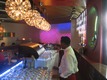 Restaurant Interior design for a restaurant lounge bar  - view with a water-projection in the bar area