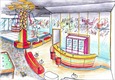 Disco and bar design concept with play hall