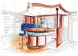 Masion interior design - Maritime bar in  luxury Villa in northern Germany