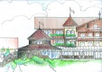 Albergo pianificazione facciata per la coltivazione - tradizionale hotel in stile alpino