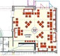 Themen gastronomy design planning - floor plan for the elegant cafe.