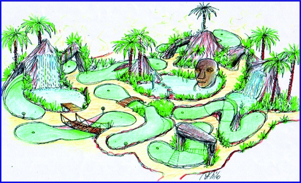 Adventure 3D minigolf - planning and equipment design
Adventure Minigolf 3D - planning and design - constantly changing visual experience - for the eyes and senses - waterfalls, 3D landscapes, heads & figures, changing light effects and sound enhance the tension! Adventure Mini Golf - an experience for the whole family.