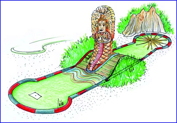 Adventure theme Minigolf - design and planning for a large site in Germany
Adventure Minigolf - design and  planning - an element of the project that is wonderfully embedded in nature here.