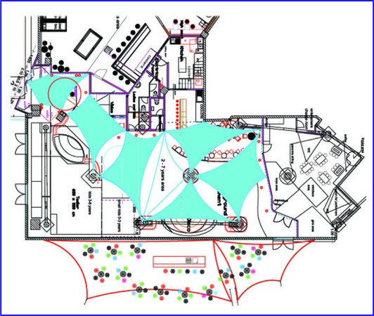 Indoor children's park - planning in Palas Mall in Iasi, Romania
Children indoor theme park - planning and design in the fantastic shopping center Palas Mall in Iasi in Romania. There are children's play areas for 3-7 and 7 -15 years of age with many attractions. Here you can see the floor plan and the reflected ceiling - textile (blue) for ceiling suspension light projections as decorative elements. We bring life to a space with light effects.