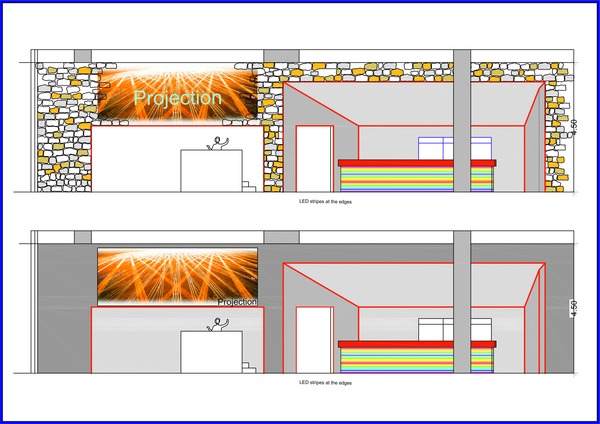 Kid`s Land and Teen`s Club - design and planning for a children playground
Teen`s Club - Design and planning for the 8 -15 year old children`s ''hangout spot'' within the play area of  the ''Palas'' shopping center, Iasi, Romania. Here is the design for the kids juice bar and separate projections by DANCE + DISCO room. Exciting LED silhouettes, design and color, light and shadow make the room more exciting.
