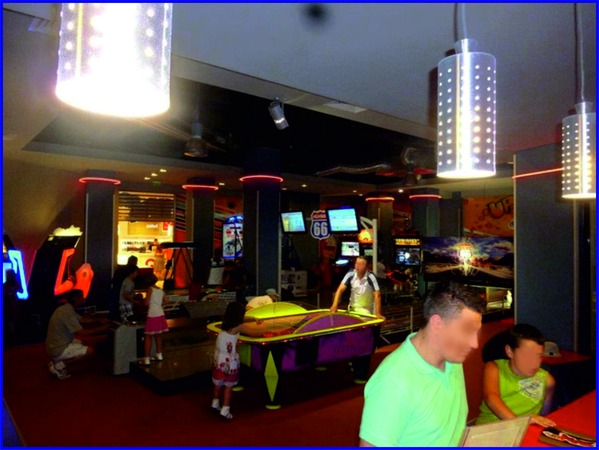 Teens juice bar + play ground area design - Shopping Center
Teen`s Arcades - design and planning -  young people at the table games - lots of table games such as air hockey, football, billiards, etc. all provided as standard, along with dancing machines, pinball machines, drive, ride and flight simulators etc., as other attractions.