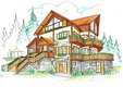 Alpine private chalet villa planning for a privat house in the romanien skiing area Sinaia