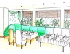 Ristorant interior design - il area salotto della paella ristorante bar in progettazione attrezzature ridotta
